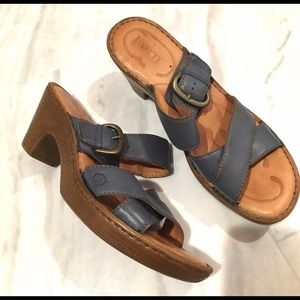 Born blue leather sandal